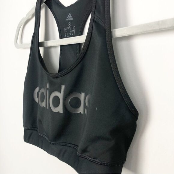 ADIDAS | Climalite Black Racerback Sports Bra Black Graphic Women’s Size Small - Picture 2 of 8